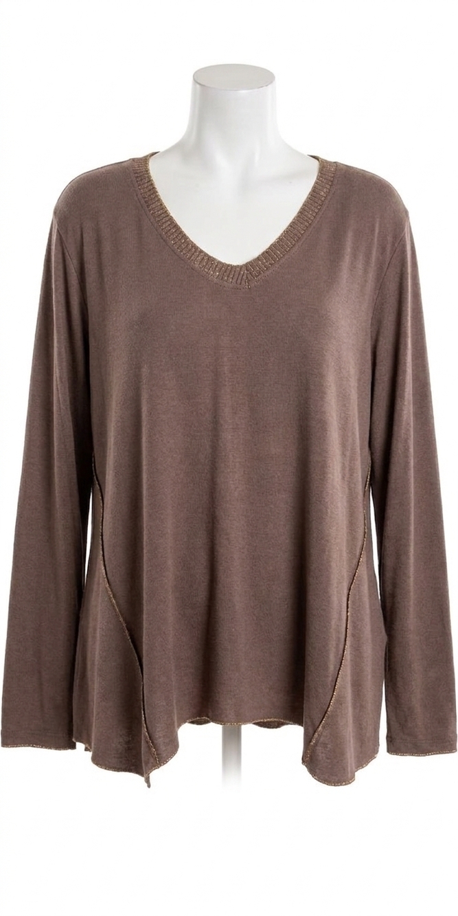 NEW GIGI MODA bettina v-neck sweater in chocolate